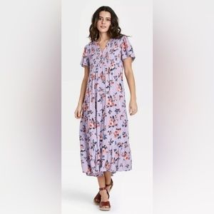 KNOX ROSE Short Sleeve Maxi Dress Lilac WOMENS SIZE MEDIUM